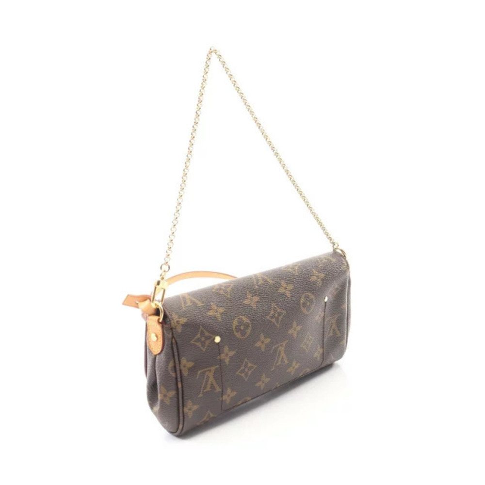 Louis Vuitton Brown Leather Monogram Handbag Favorite Canvas Brown